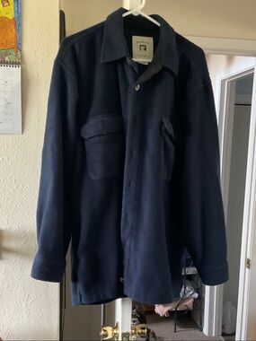 Men's Navy Lightweight Shirt Jacket - Unbranded